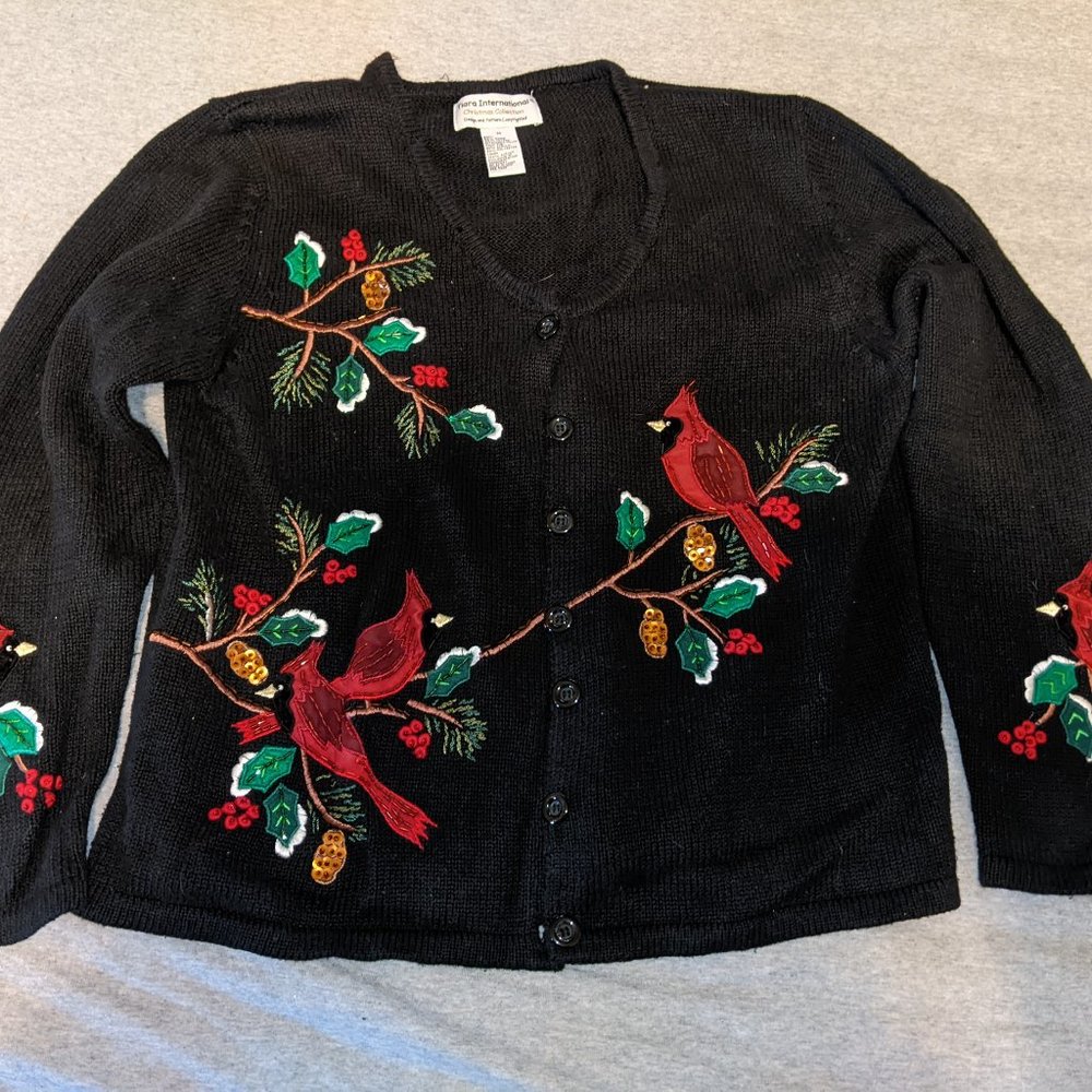 Cardinal Christmas winter wonder vintage sweater